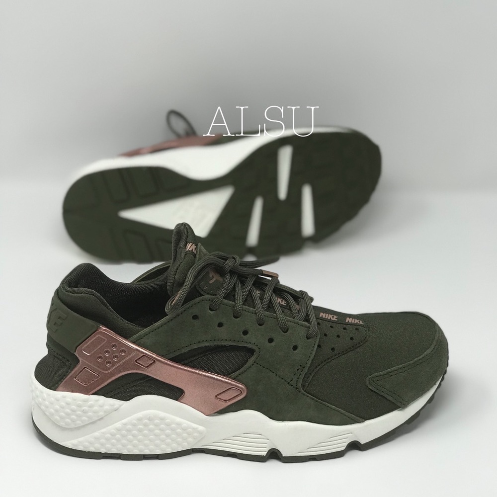 Nike Air Huarache Run Suede Olive Canvas Rose W - Picture 4 of 8